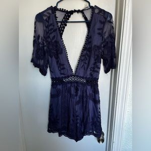 Blue Lace Romper